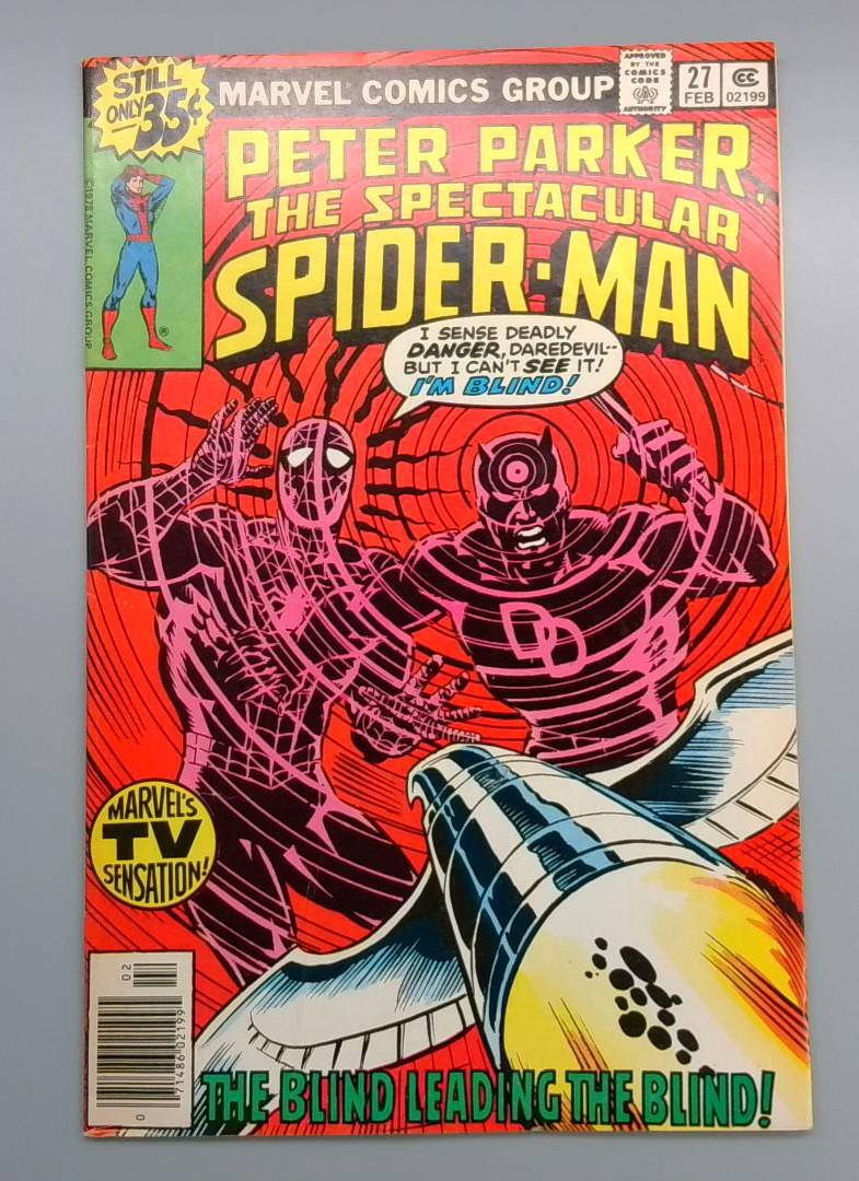 Spectacular Spider-Man #27, VF- 1st Frank Miller Daredevil Marvel, 1978 JR1