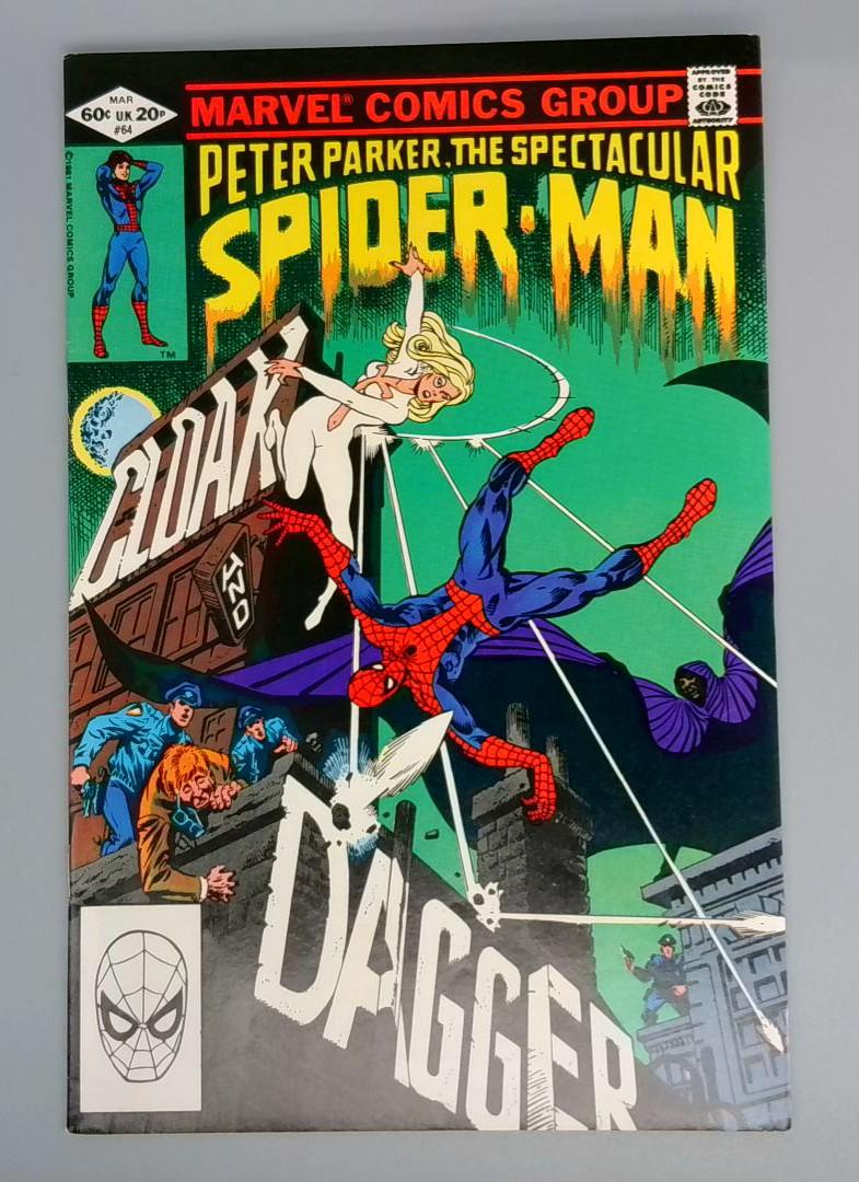 Spectacular Spider-Man #64, VF+ 1st Cloak N Dagger Marvel Comics, 1982 JR1