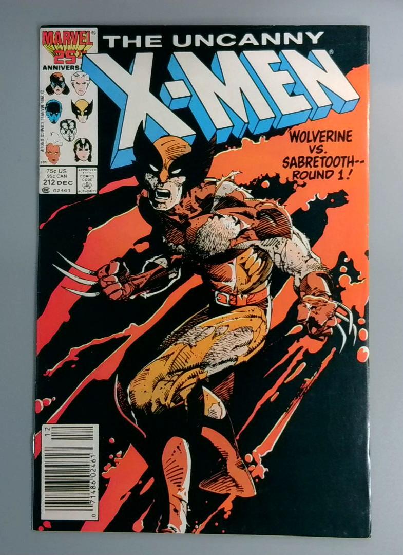 Uncanny X-Men #212,VF Wolverine vs. Sabretooth Newsstand Marvel,1986 JR1