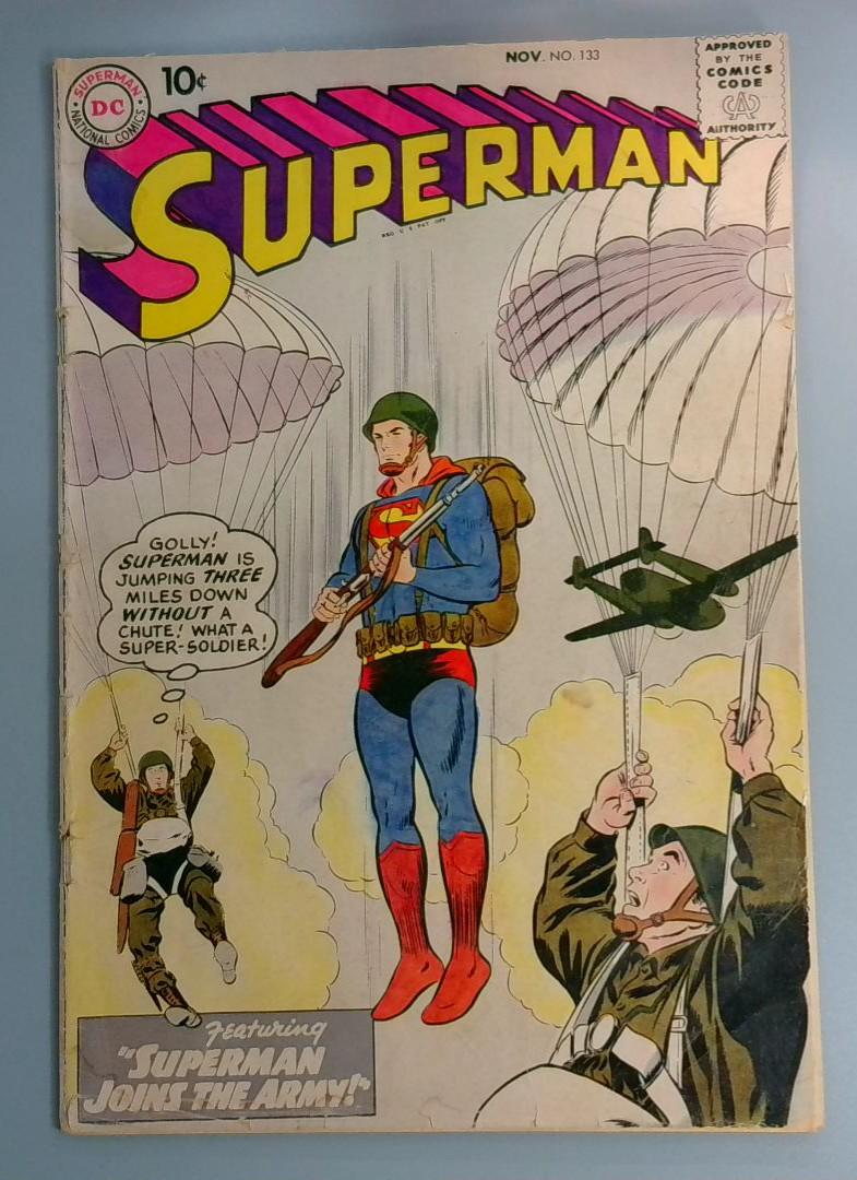 Superman #133, VG- Detatched at Bottom Staple DC Comics, 1959 JR1