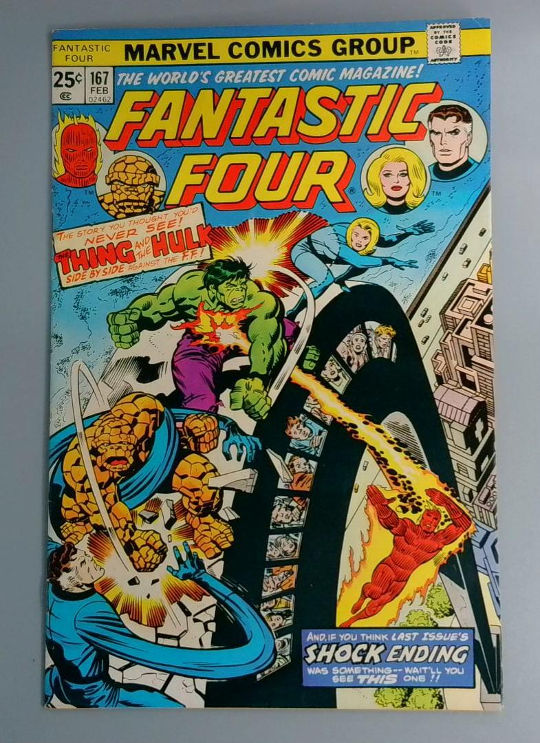 Fantastic Four #167 FN Hulk Marvel Comics Group, 1976 JR1
