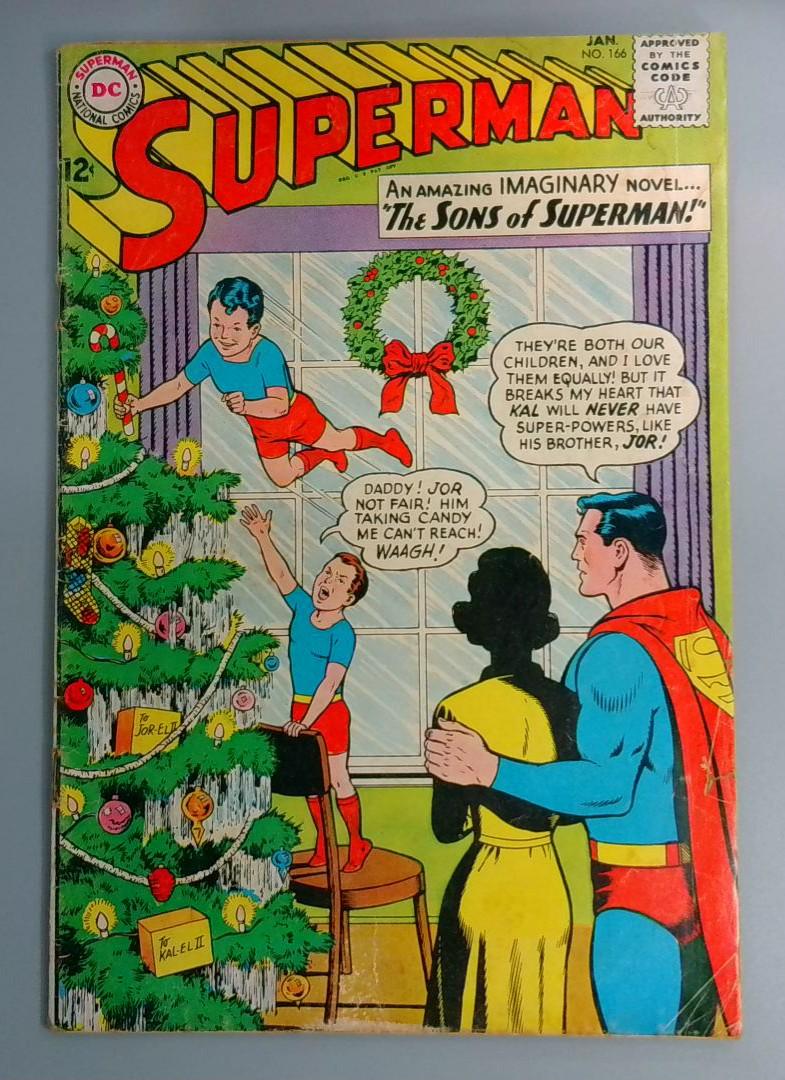 Superman #166 VG Christmas Issue DC Comics, 1964 JR1