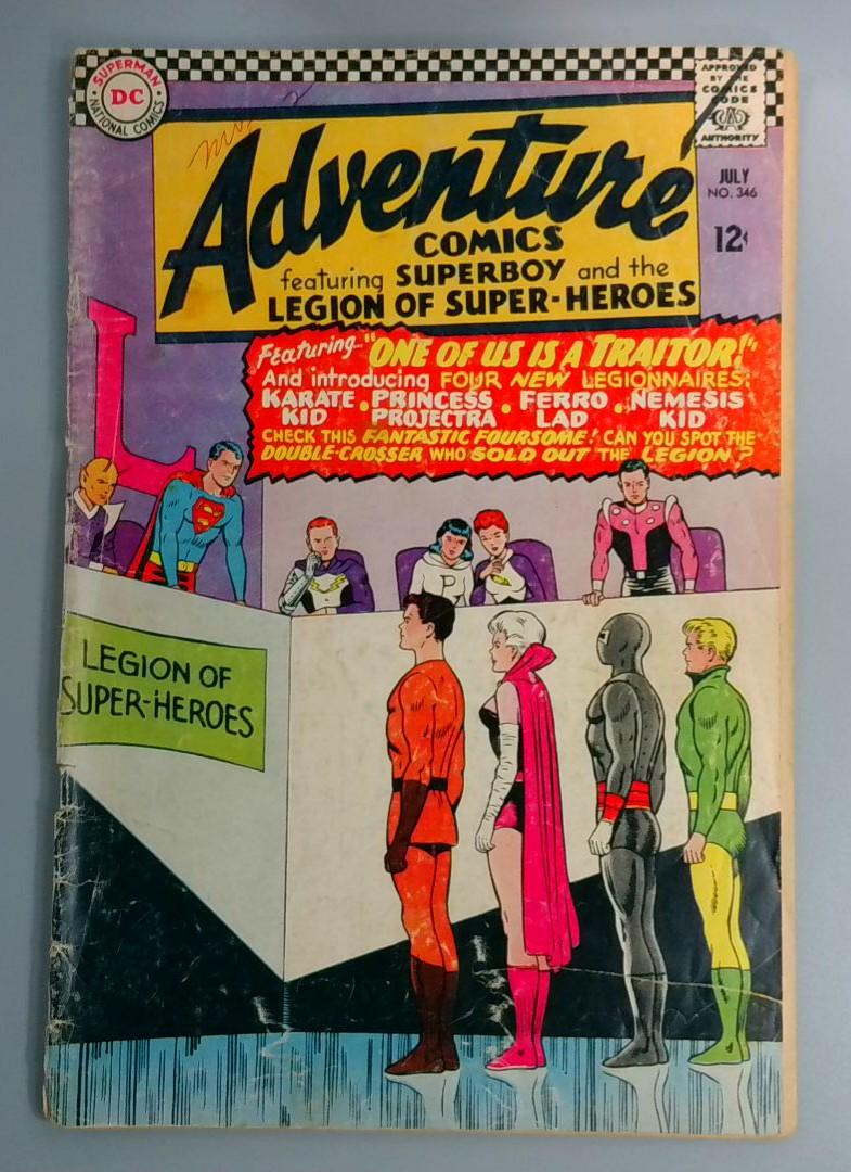 Adventure Comics #346, GD+ 1st Jim Shooter Work DC Comics, July 1966 JR1