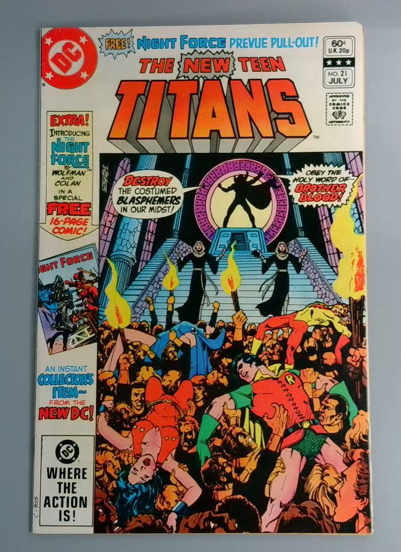 New Teen Titans #21, VF 1st Brother Blood DC Comics, July 1982 JR1