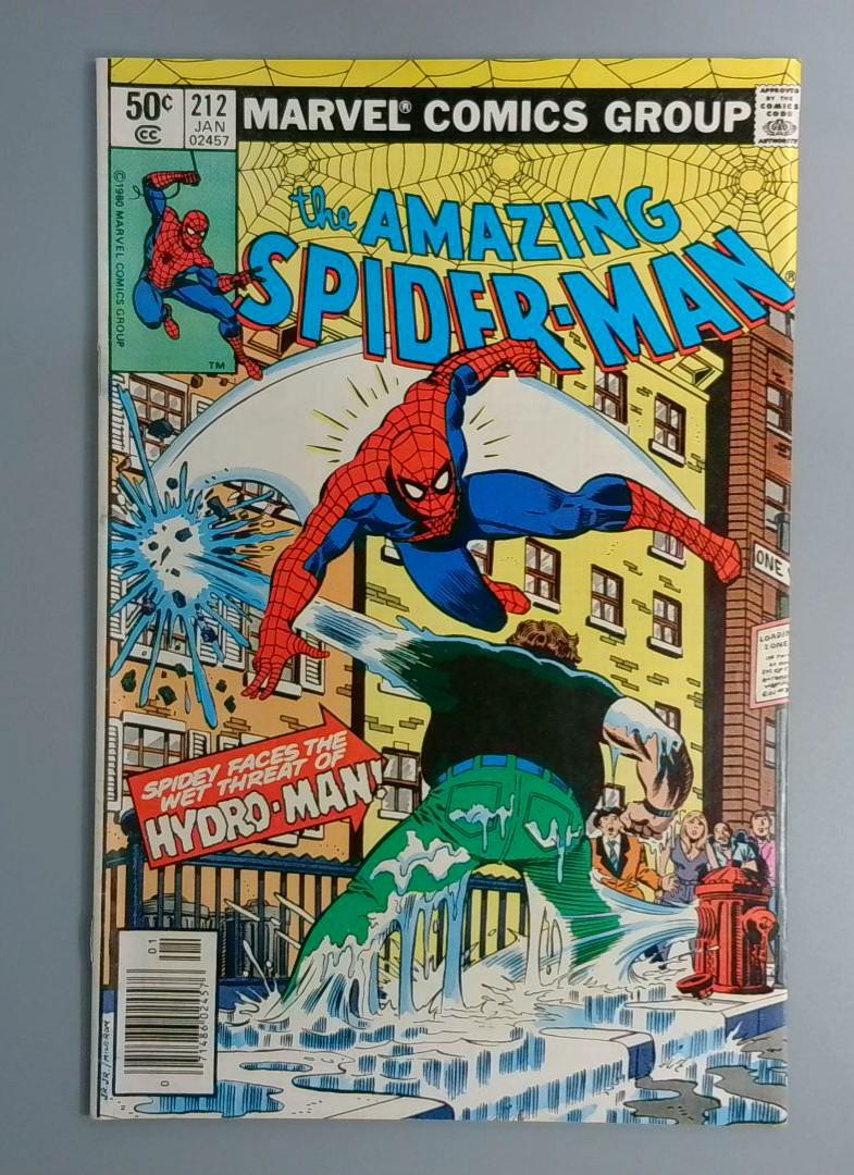 Amazing Spider-Man #212, FN/VF 1st Hydro-Man Marvel Comics, 1981 JR1
