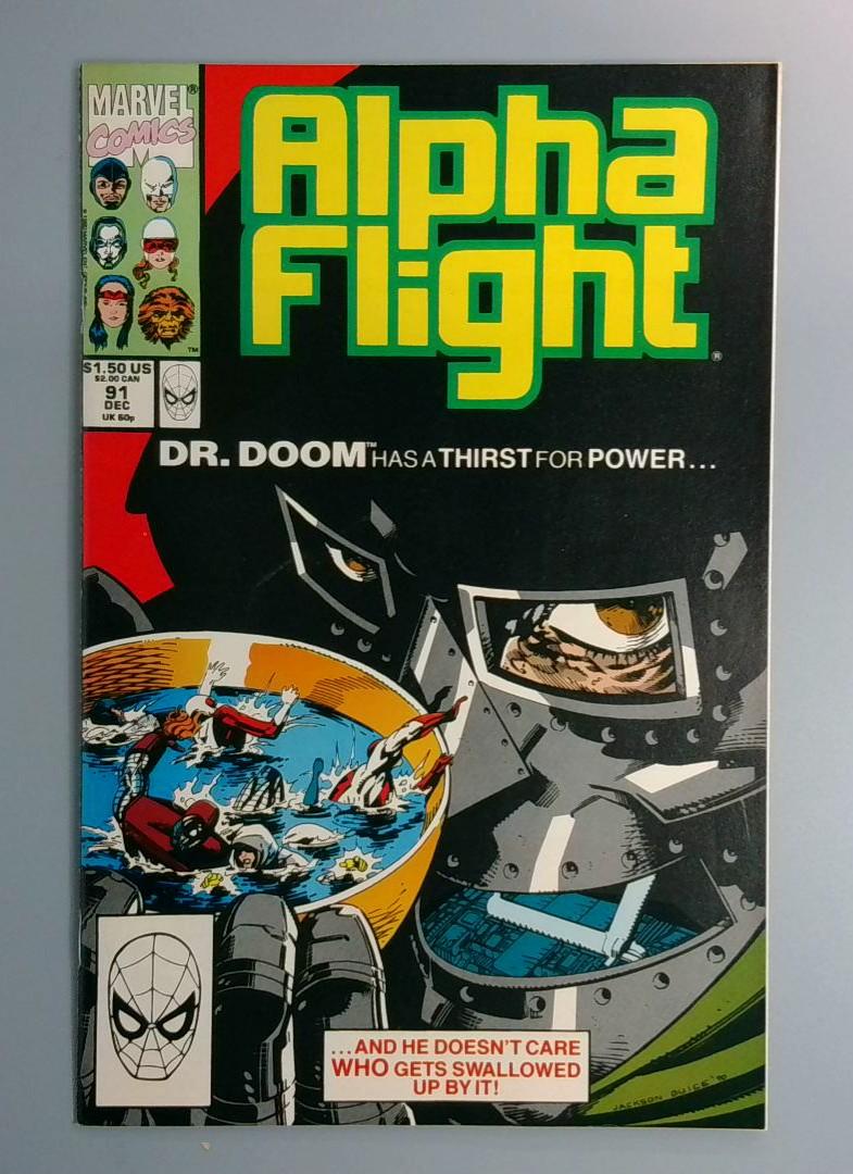Alpha Flight #91, VF+ Dr. Doom Cover, Marvel Comics, Dec 1984 JR1