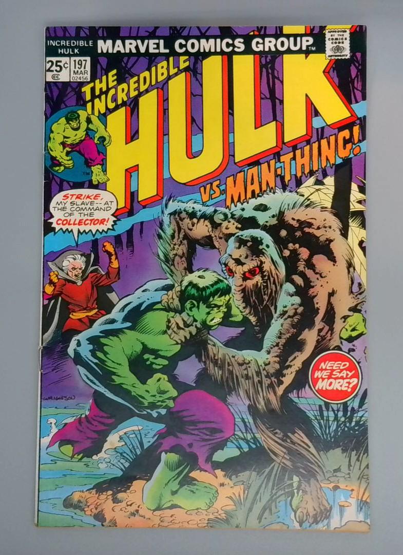 Incredible Hulk #197,VF-  Hulk vs. Man-Thing, Marvel Comics, 1976 JR1