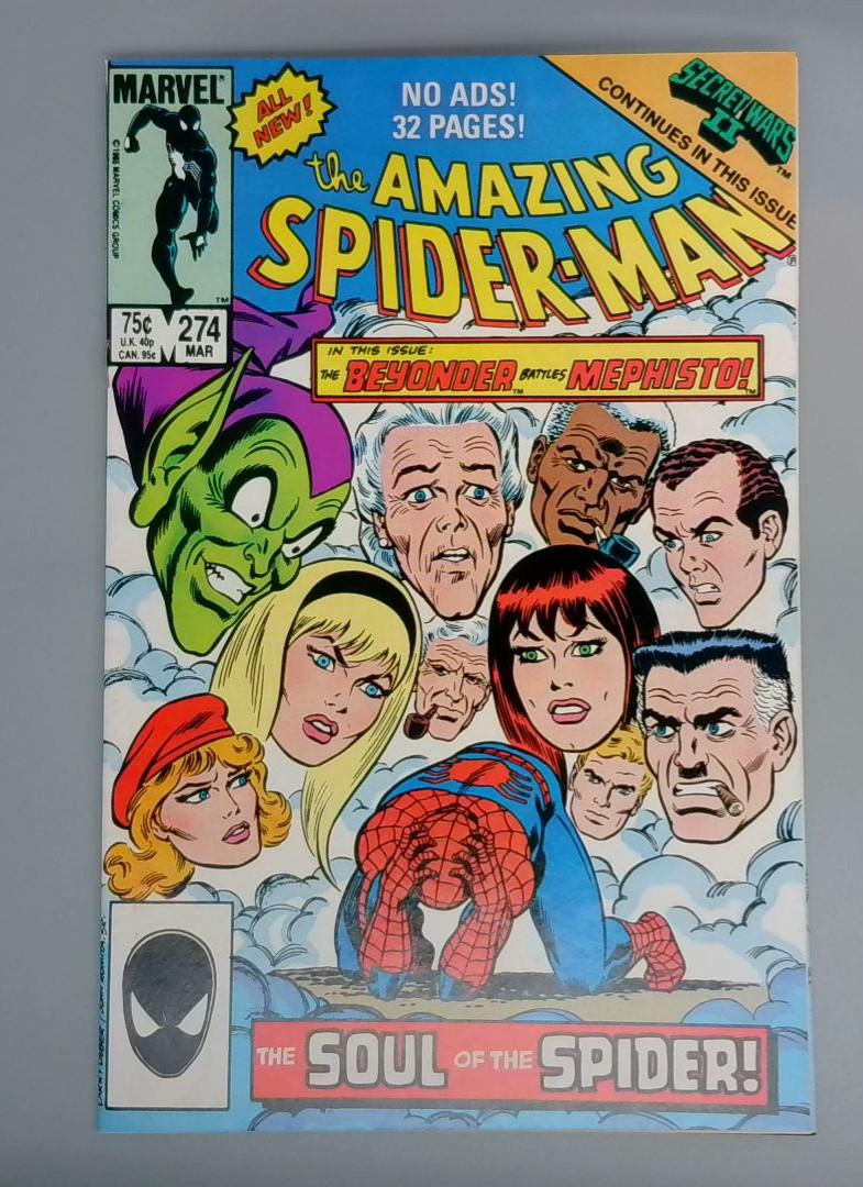 Amazing Spider-Man #274, NM- Secret Wars II Crossover, Marvel,1986 JR1
