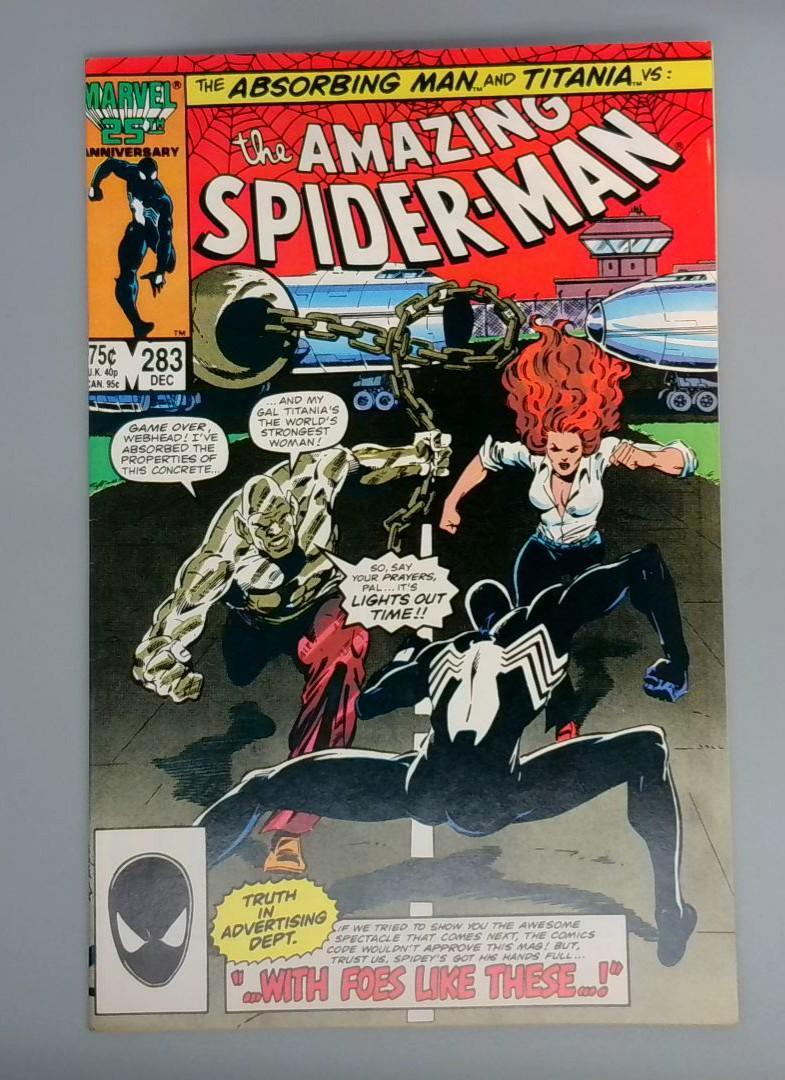 Amazing Spider-Man #283, NM- Absorbing Man Titania, Marvel Comics, 1986 JR1