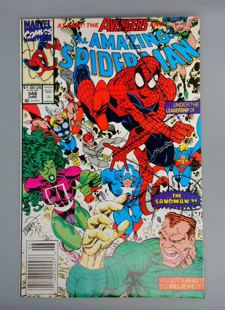 Amazing Spider-Man #348, NM Newsstand Marvel Comics, 1991 JR1