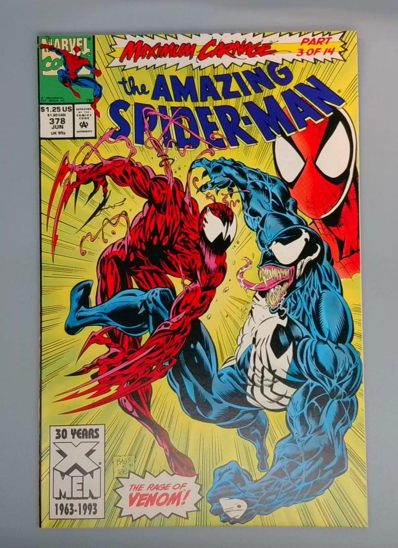 Amazing Spider-Man #378, NM Maximum Carnage Part 3 Marvel Comics, 1993 JR1