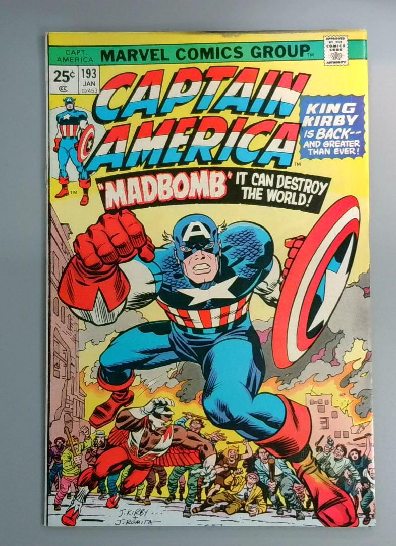 Captain America #193, VF Jack Kirby Returns Marvel Comics, 1976 JR1