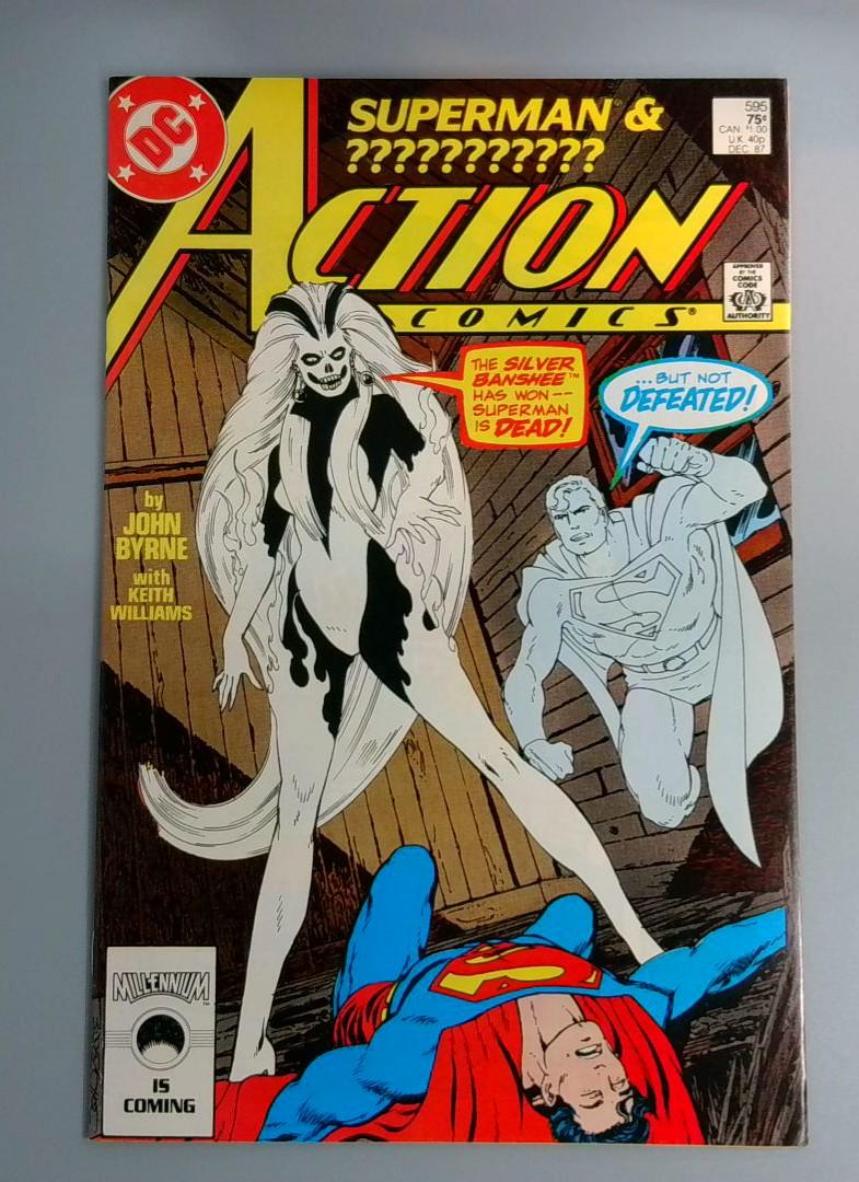 Action Comics #595, VF+ 1st Silver Banshee, DC Comics, 1987 JR1