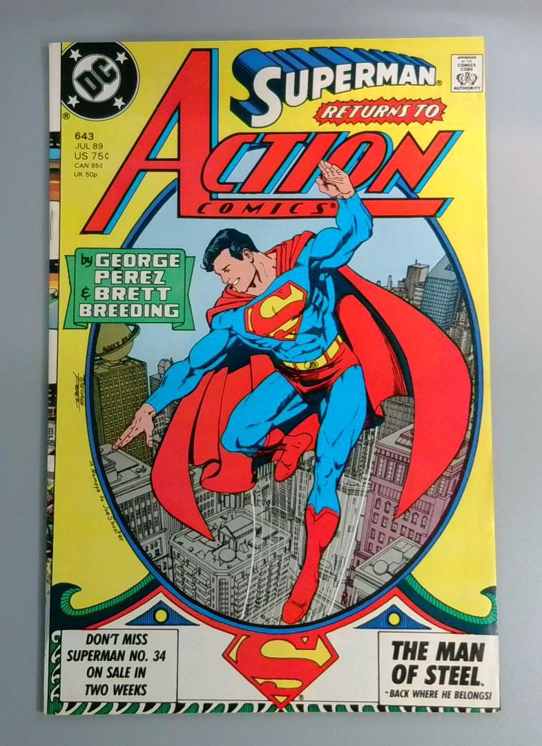 Action Comics #643,VF/NM  Return to Superman, DC Comics, 1989 JR1