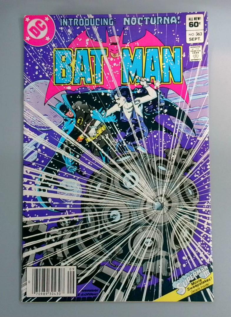 Batman #363,VF+ 1st Nocturna,  Newsstand DC Comics, September 1983 JR1