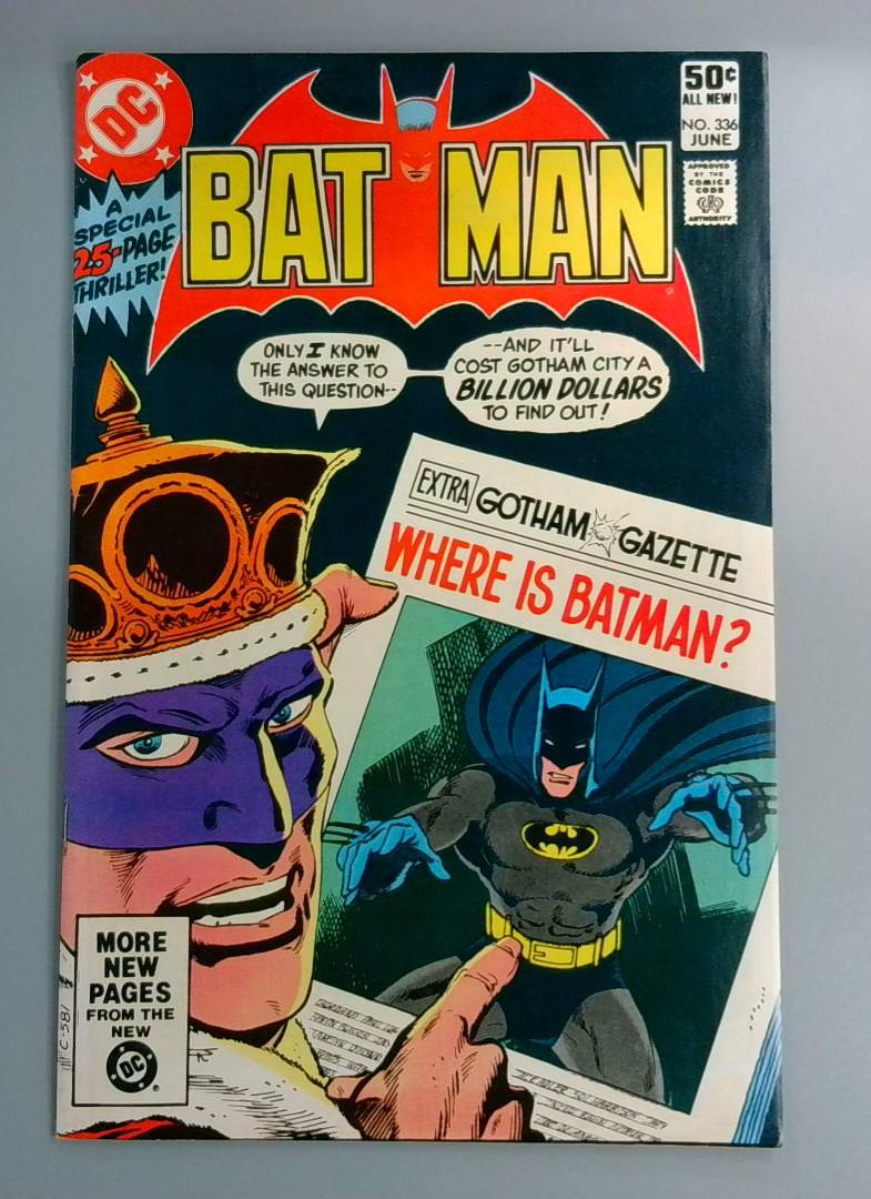 Batman #336, VF/NM DC Comics, June 1981 JR1