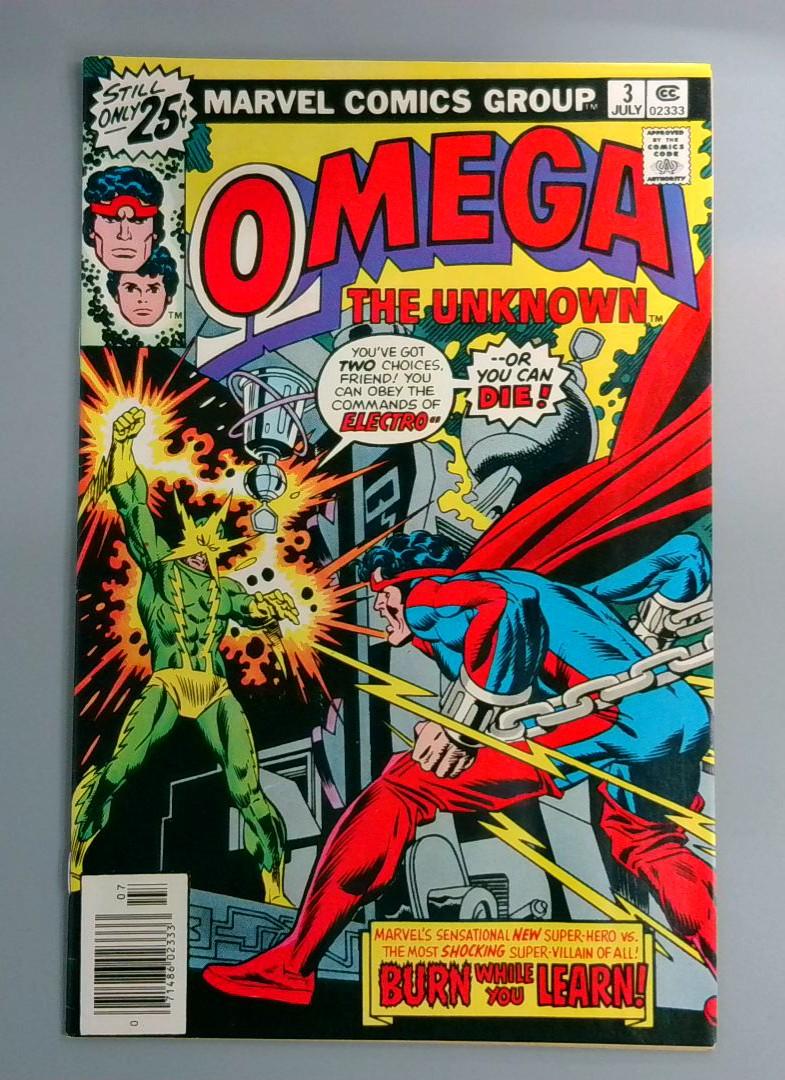 Omega the Unknown #3, VF/NM Electro, Marvel Comics Group, 1977 JR1