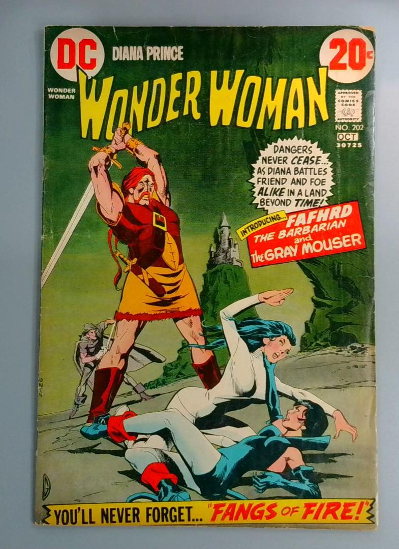 Wonder Woman #202, VG Fafhard the Barbarian, DC Comics, 1972 JR1