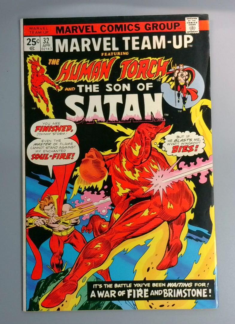Marvel Team-Up #32, VF- Human Torch, Son of Satan, Marvel Comics, 1974 JR1