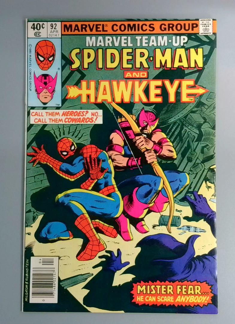 Marvel Team-Up #92, NM Spider-Man and Hawkeye, Marvel Comics, 1980 JR1