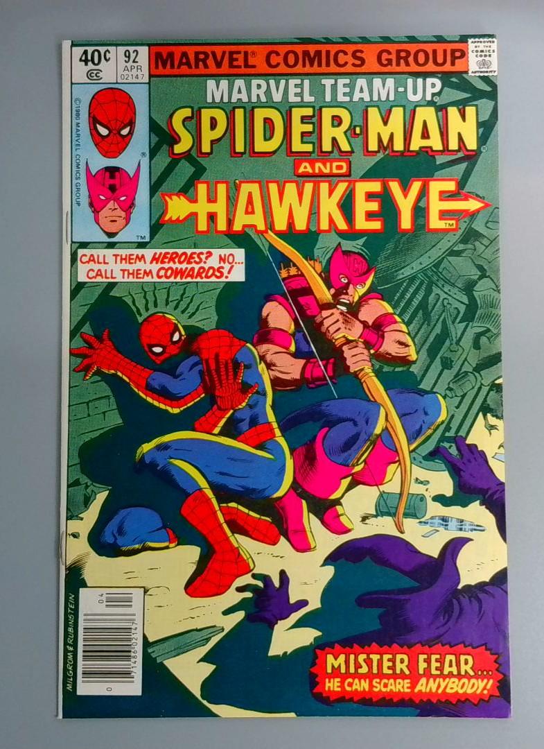 Marvel Team-Up #92, NM- Spider-Man and Hawkeye, Marvel Comics, 1980 JR1