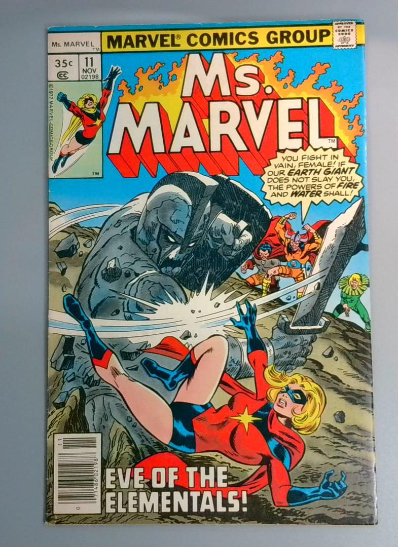 Ms. Marvel #11, Eve of the Elementals, Marvel Comics, 1977 JR1