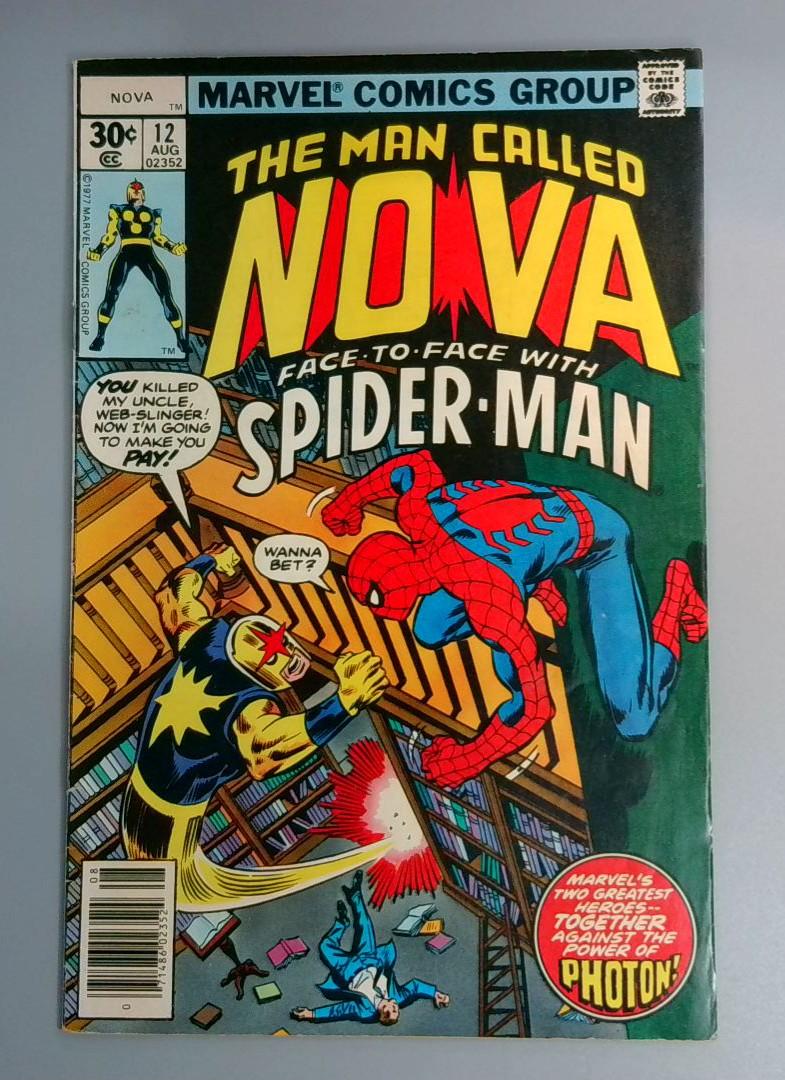 Nova #12, FN Spider-Man, Marvel Comics,1977 JR1
