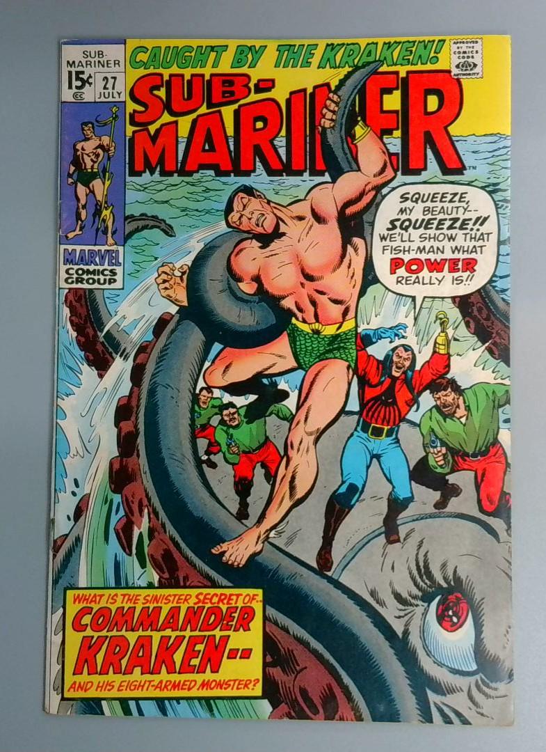 Sub-Mariner #27, VF- 1st Commander Kraken, Marvel Comics, 1970 JR1