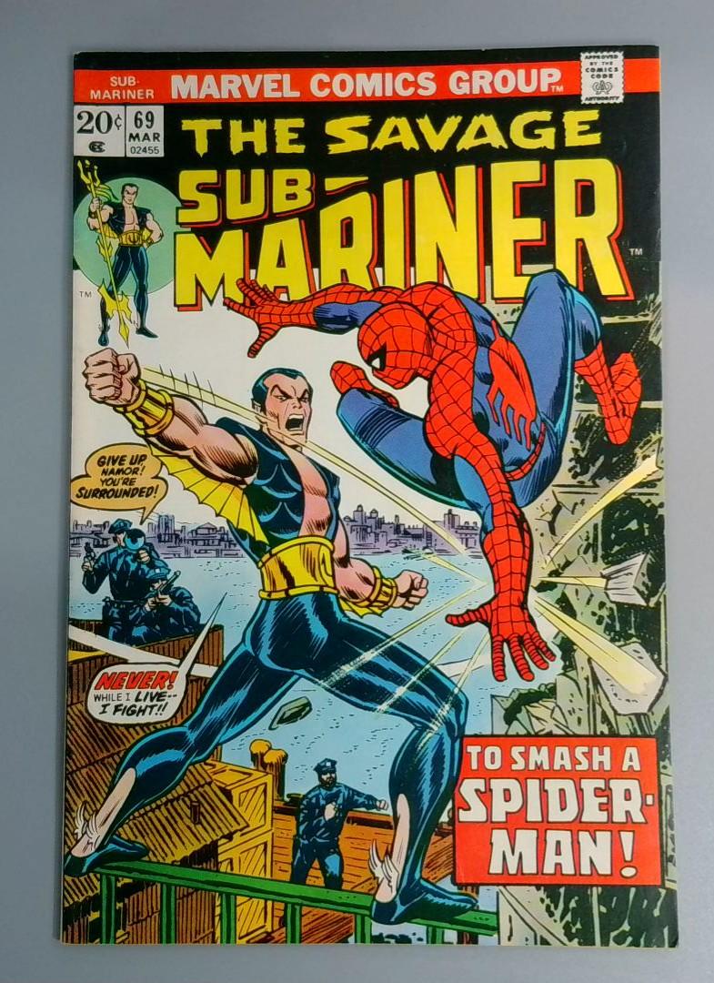 Sub-Mariner #69, VF- Spider-man, Marvel Comics, 1974 JR1
