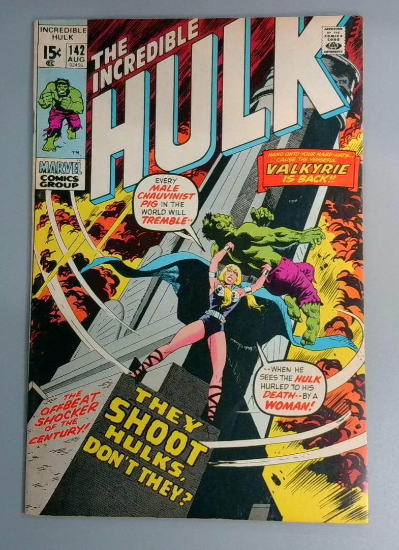 Incredible Hulk #142, FN 1st Valkyrie Samantha Parrington Marvel, 1971 JR1
