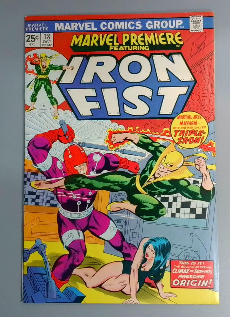 Marvel Premiere #18, VF/NM Iron Fist Origin, Marvel Comics, 1975 JR1