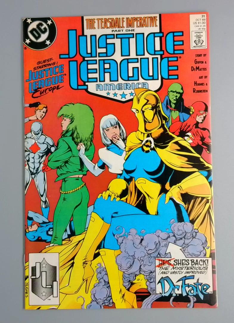 Justice League America #31, NM- 1st Adam Hughes cover DC Comics, 1989 JR1