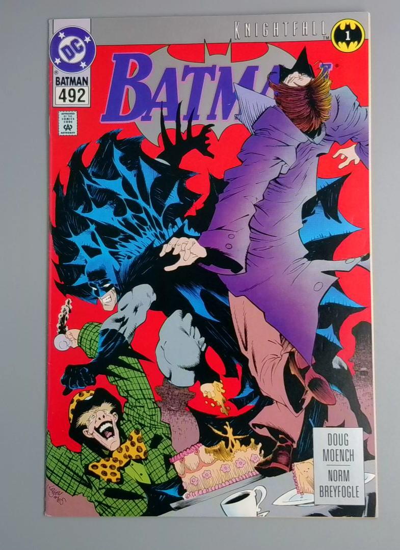 Batman #492, VF Knightfall Part 1, Platinum DC Comics, 1993 JR1