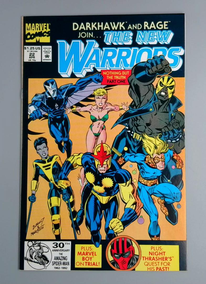 New Warriors #22, Darkhawk and Rage Join, Marvel Comics, 1992 JR1