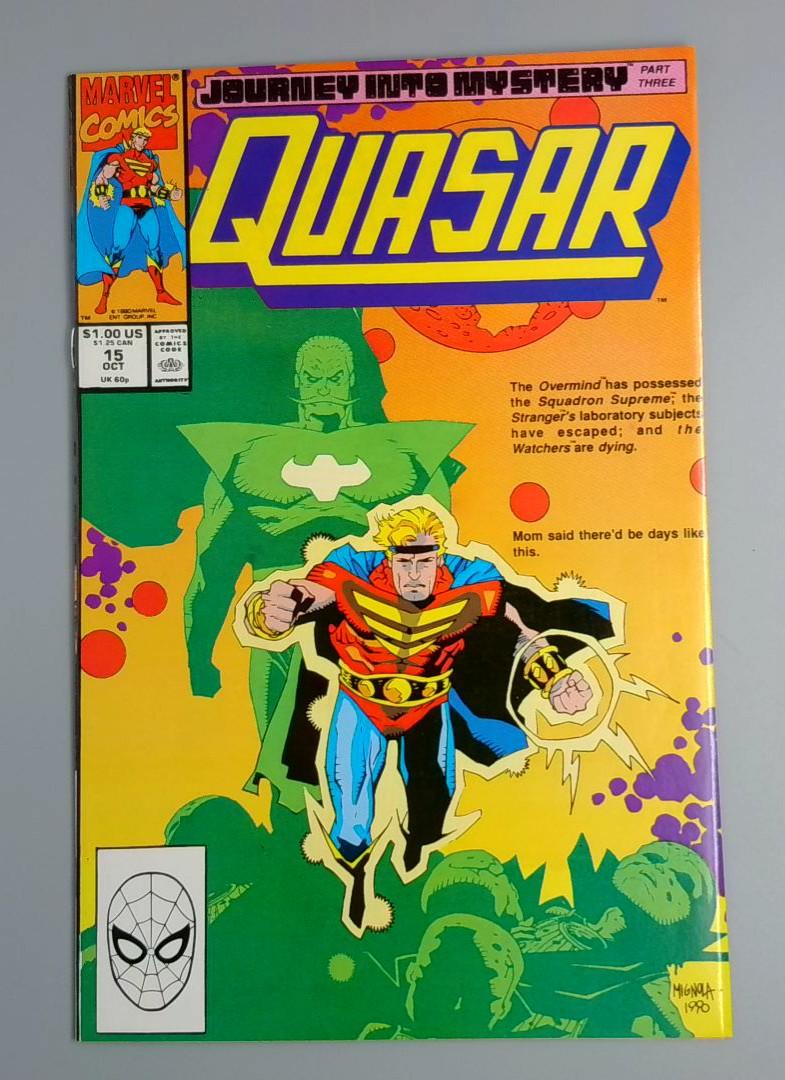 Quasar #15, VF/NM Thanos Marvel Comics, 1990 JR1