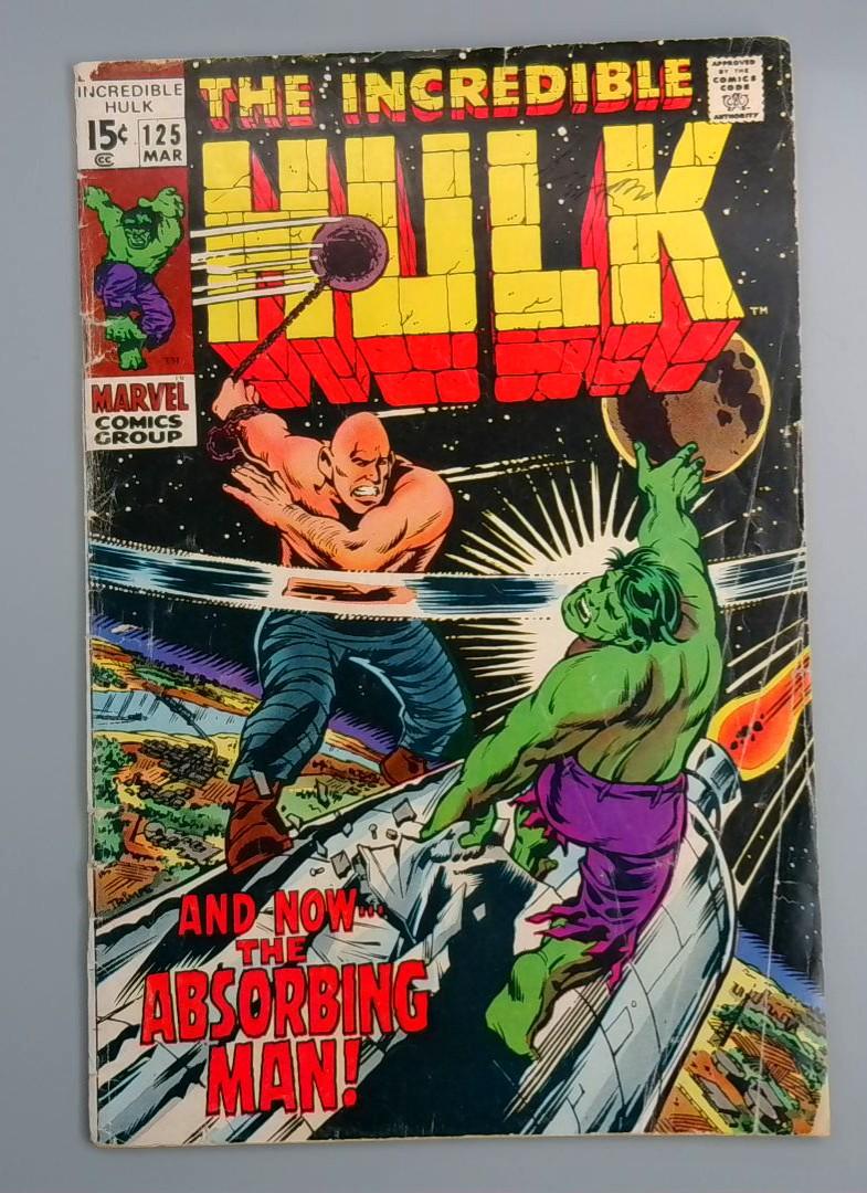 Incredible Hulk #125, GD/VG The Absorbing Man!, Marvel Comics, 1970 JR1