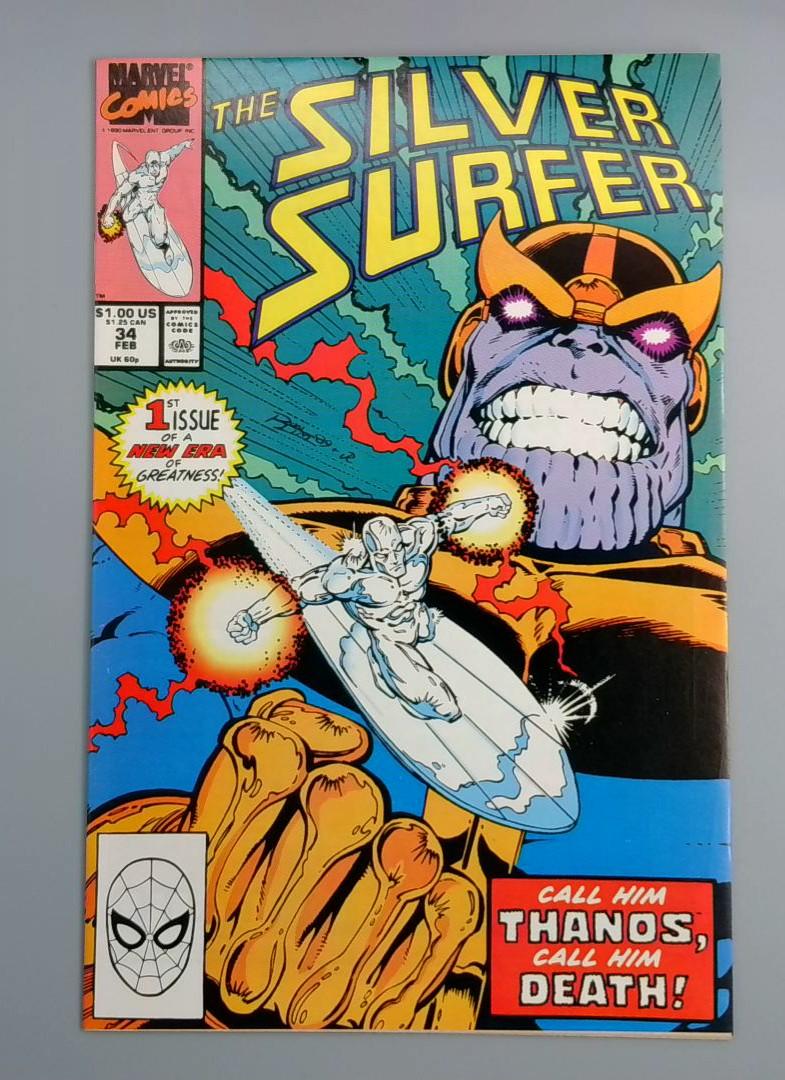 Silver Surfer #34 NM- Return of Thanos Marvel Comics, 1990 JR1