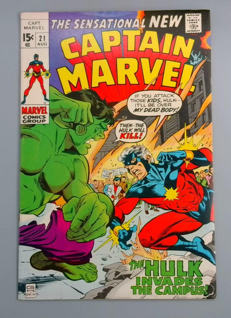 Captain Marvel #21, VF- Hulk Marvel Comics, 1972 JR1
