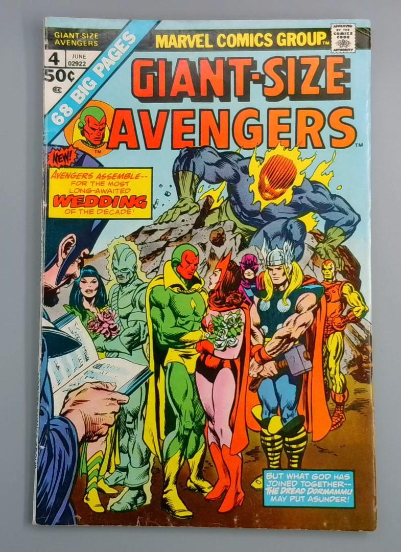 Giant-Size Avengers #4, VG+ Vision & Scarlet Witch Marvel Comics, 1976 JR1