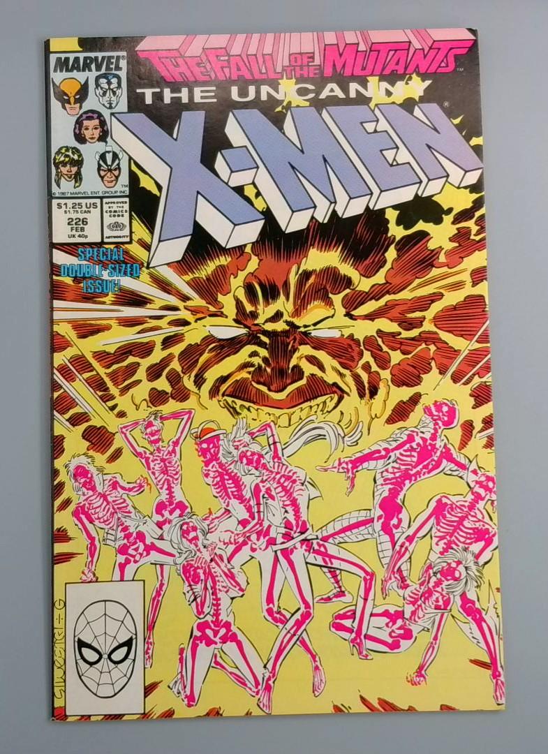 Uncanny X-Men #226, VF+ Fall of the Mutants Marvel Comics, 1988 JR1