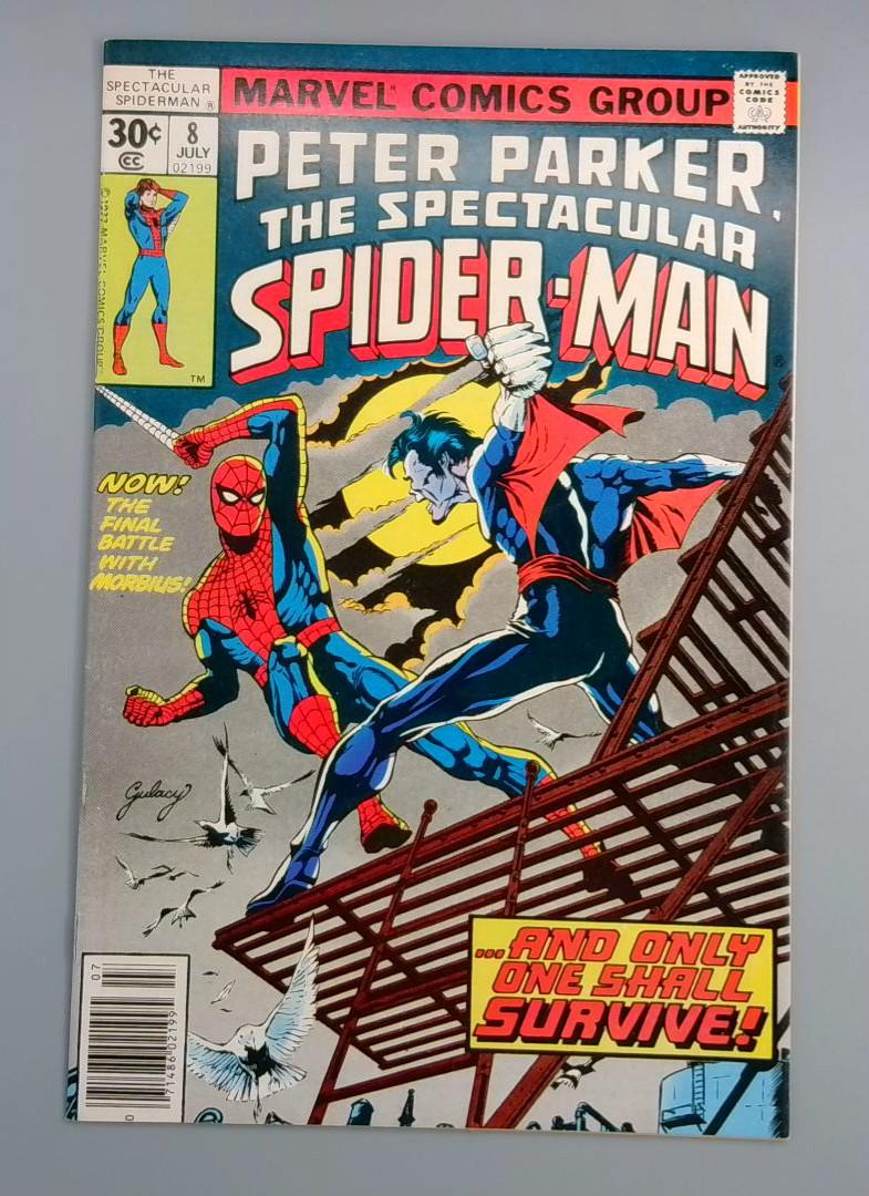 Spectacular Spider-Man #8, NM- Morbius Marvel Comics Group, 1977 JR1