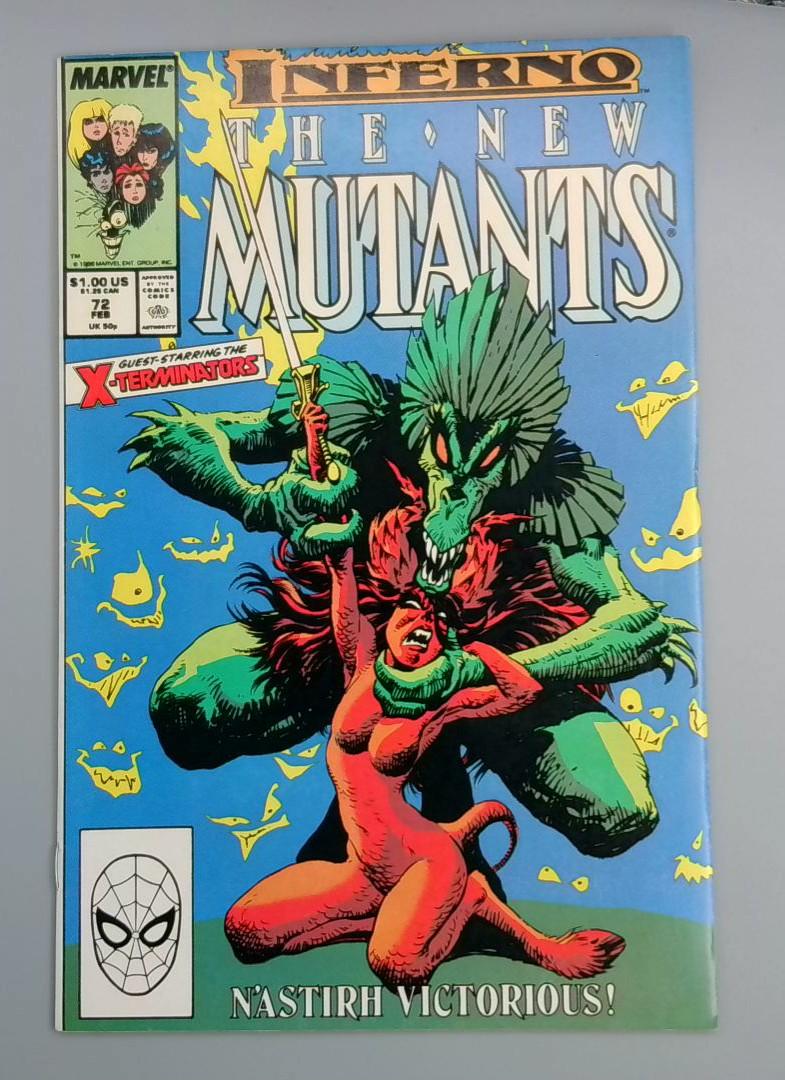 New Mutants #72, VF/NM Inferno Crossover Marvel Comics, 1989 JR1`