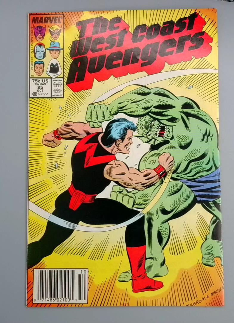 West Coast Avengers #25, Newsstand Marvel Comics, 1987 JR1