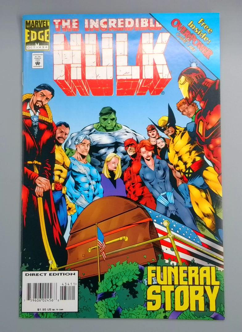 Incredible Hulk #434, NM- Funeral Story, Marvel Edge, 1995 JR1