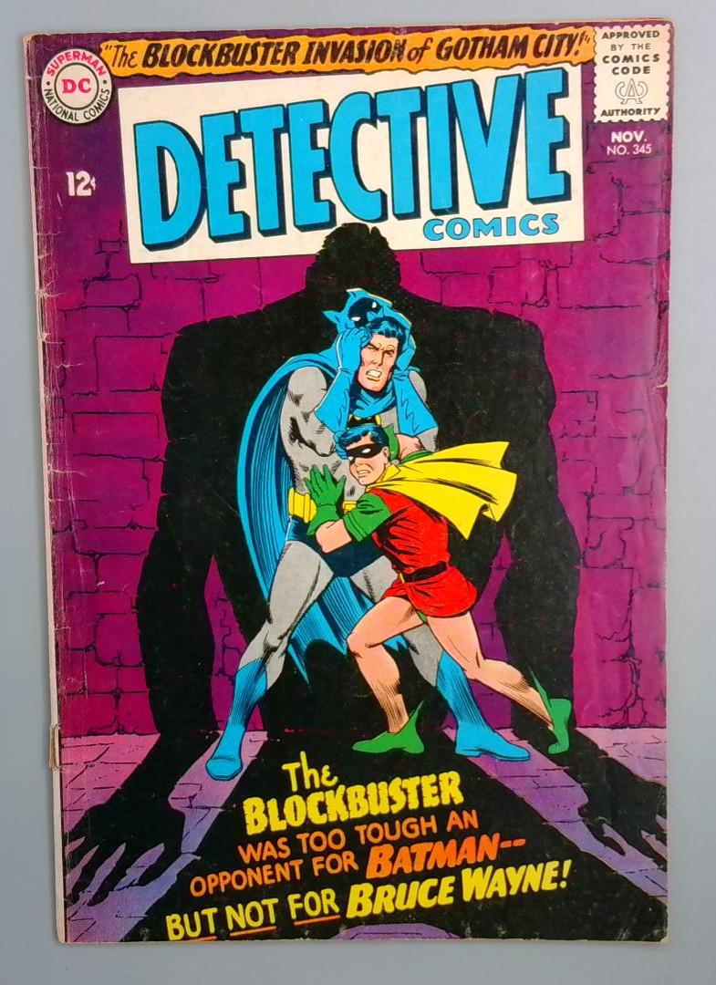 Detective Comics #346 1st Blockbuster Bottom Staple Detatched DC 1965 JR1