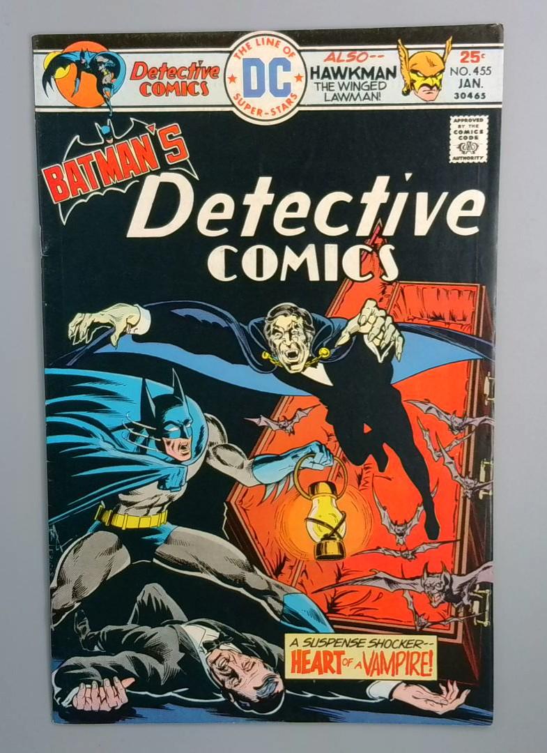 Detective Comics #455, FN/VF Dracula, Batman, DC Comics, 1976 JR1
