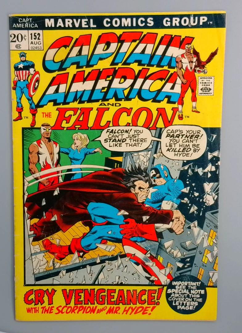 Captain America #152, Marvel Comics, 1972 JR1