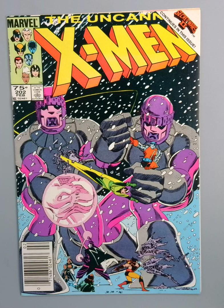 Uncanny X-Men #202, NM- Newsstand Marvel Comics, 1986 JR1