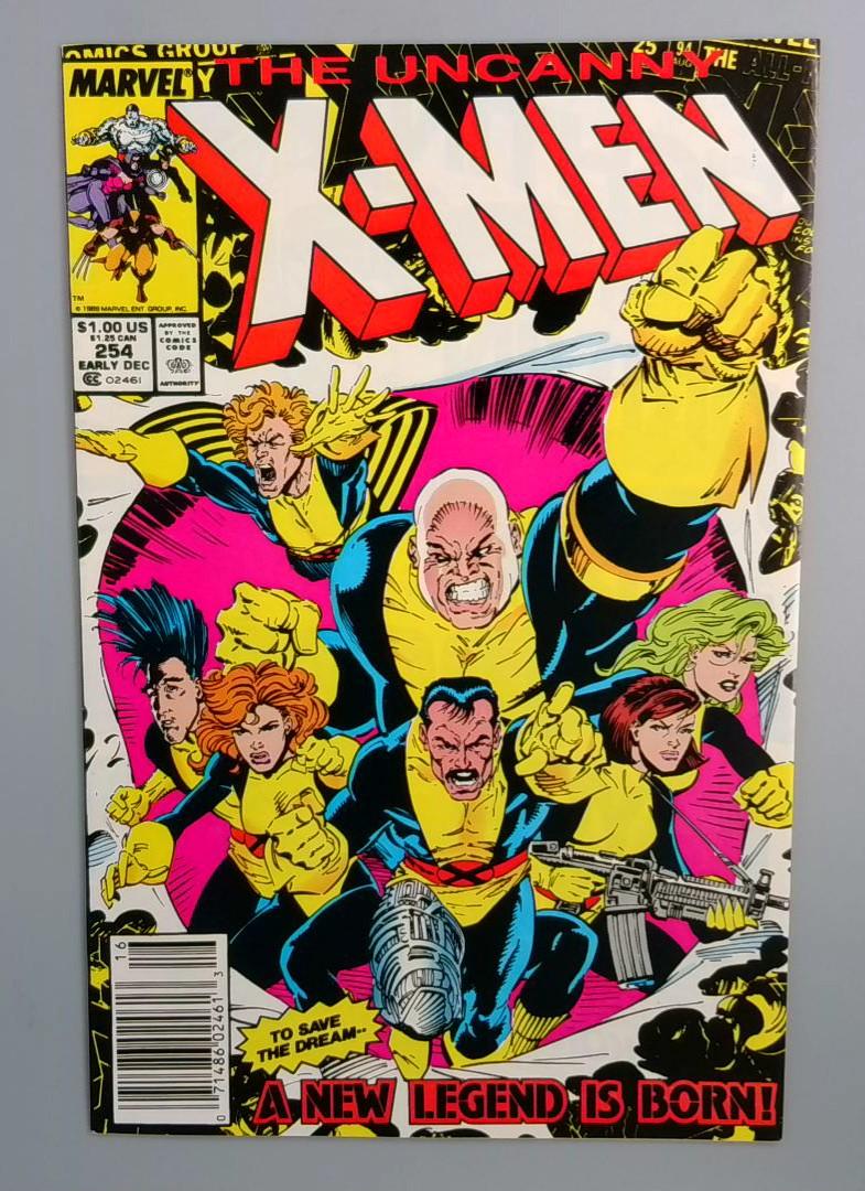 Uncanny X-Men #254, VF+ Newsstand Marvel Comics, 1989 JR1