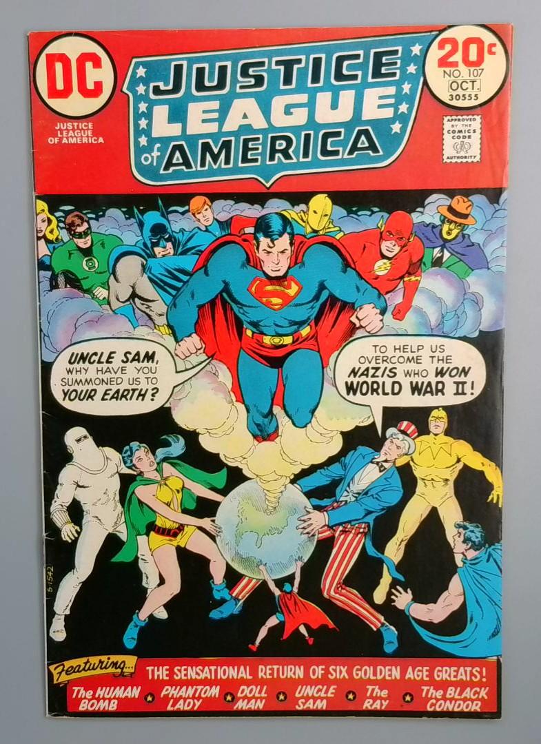 Justice League of America #107, VG/FN 1st Freedom Fighters DC Comics 1973 JR1